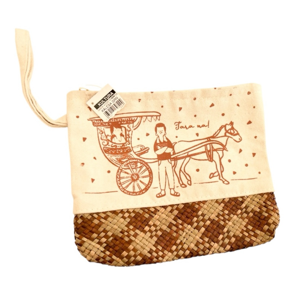 Handwoven Tan and Cream Clutch